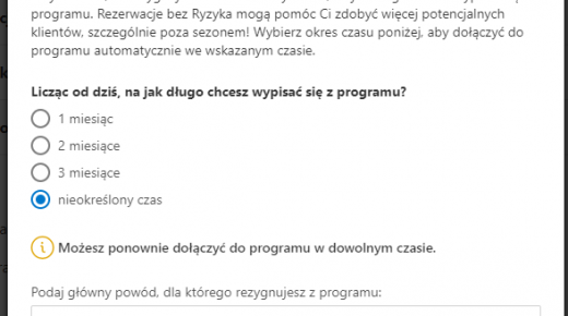 Rezygnacja z programu 